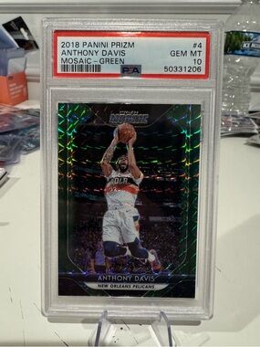 🔥 2018 Anthony Davis Panini Mosaic Green Prizm PSA 10